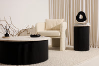 Ozzero Ivory Boucle Curved Armchair