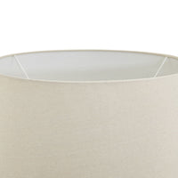 Darcy Antique White Squat Table Lamp With Linen Shade
