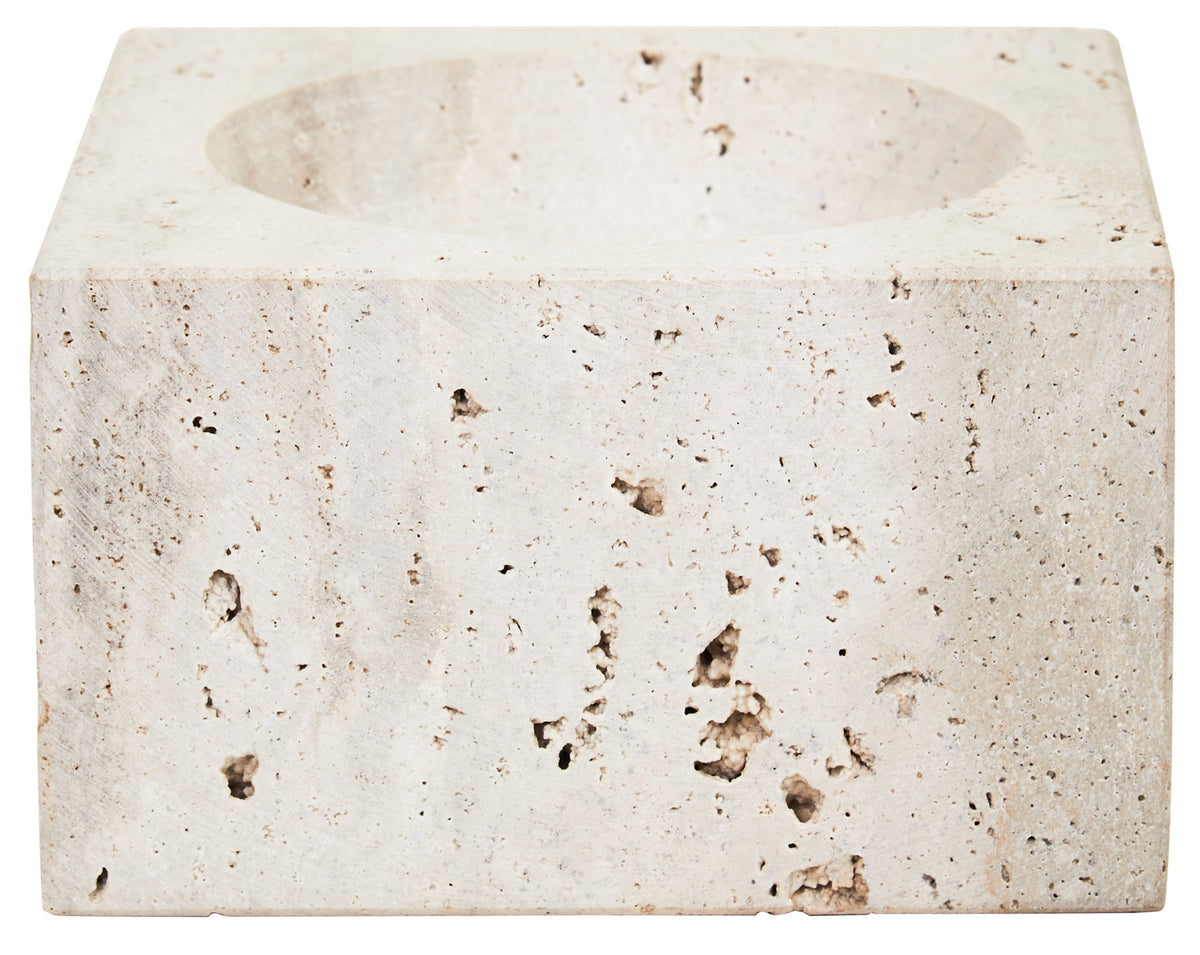 Tibor Travertine Square Decorative Bowl