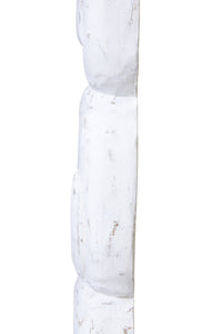 Fidel Rustic White Mango Wood Ring Sculpture