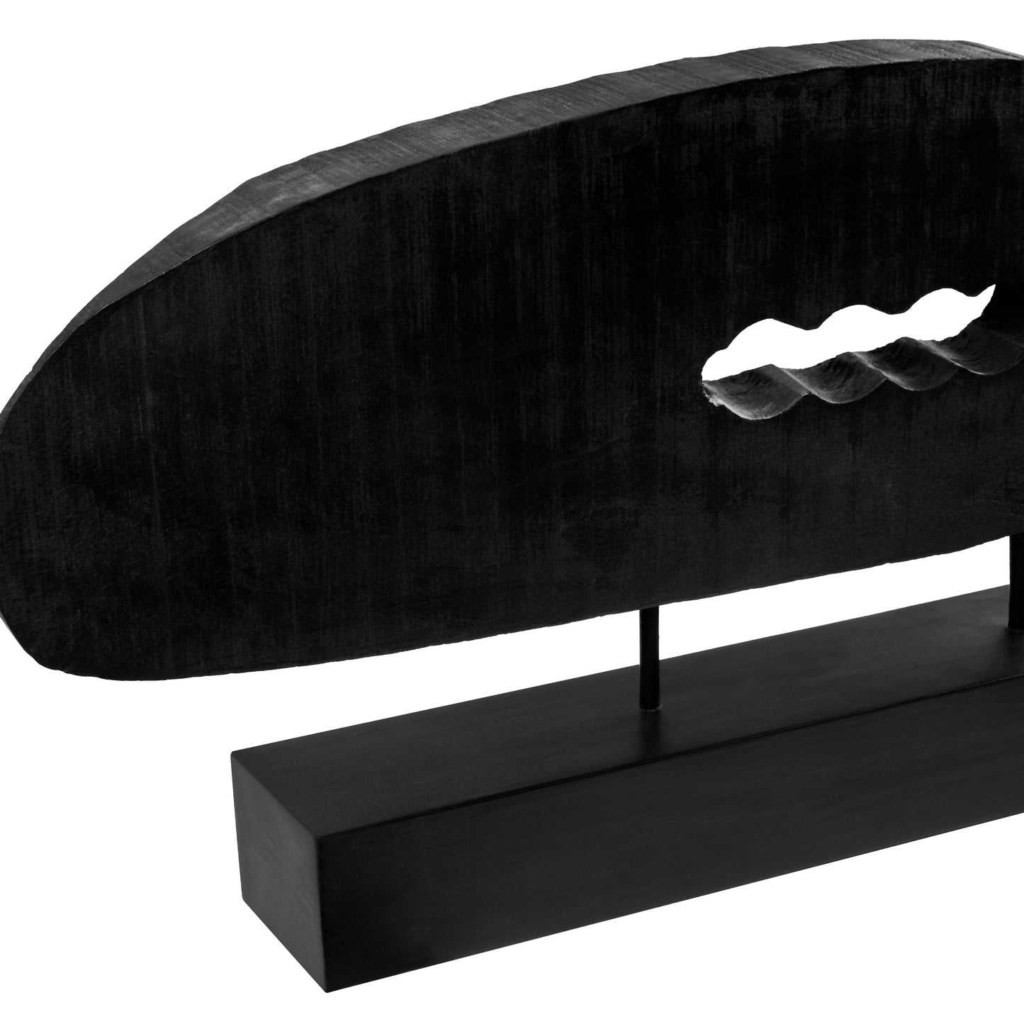 Fidel Rustic Black Horizontal Mango Wood Slice Sculpture