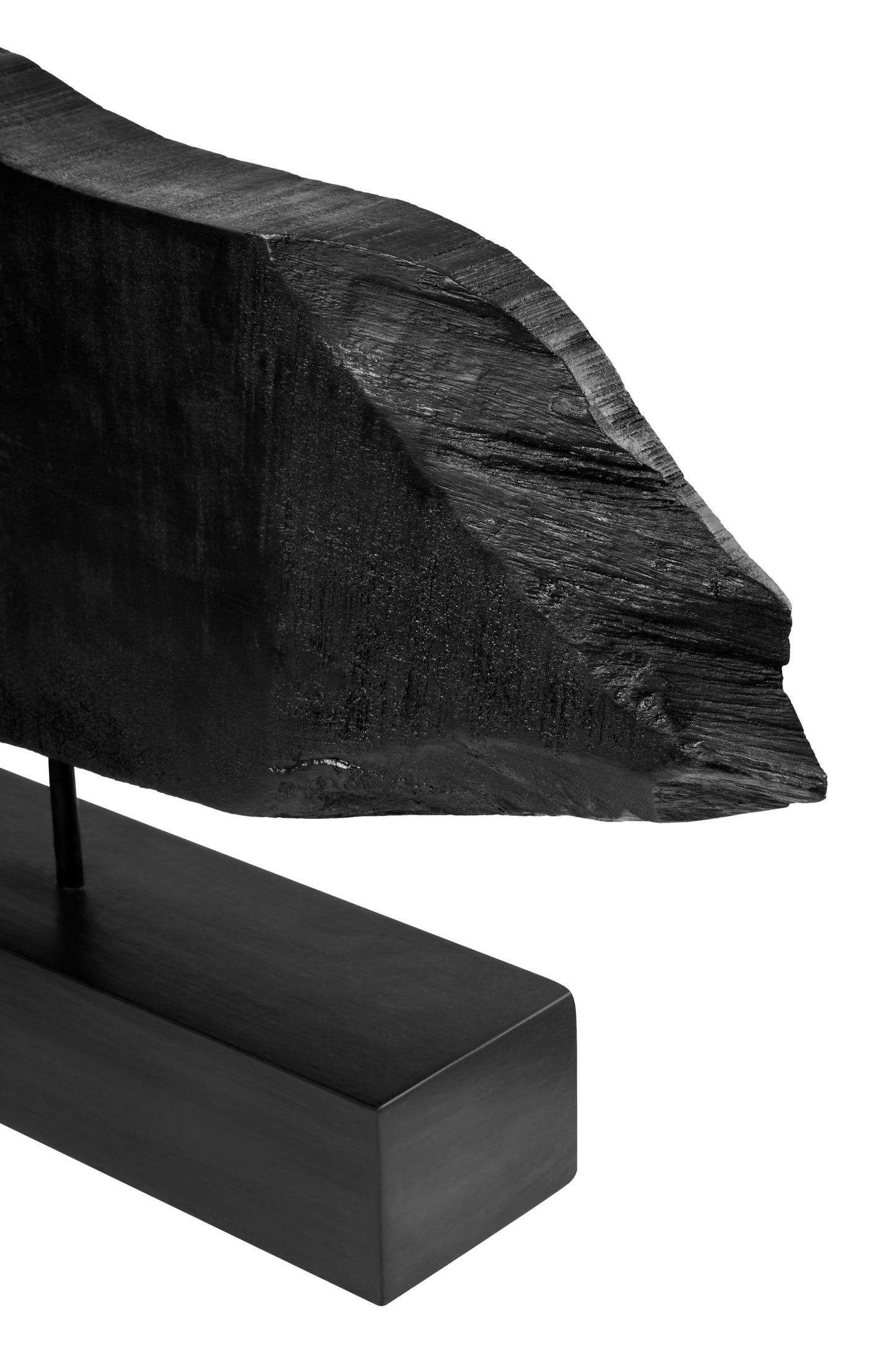 Fidel Rustic Black Horizontal Mango Wood Slice Sculpture