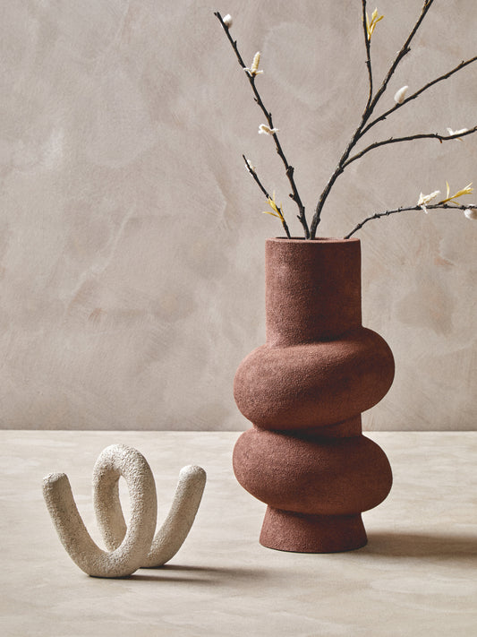 Dunas Small Textured White Loop Sculpture