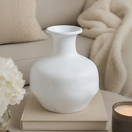 Darcy Squat Stone Vase