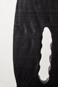 Fidel Rustic Black Vertical Mango Wood Slice Sculpture