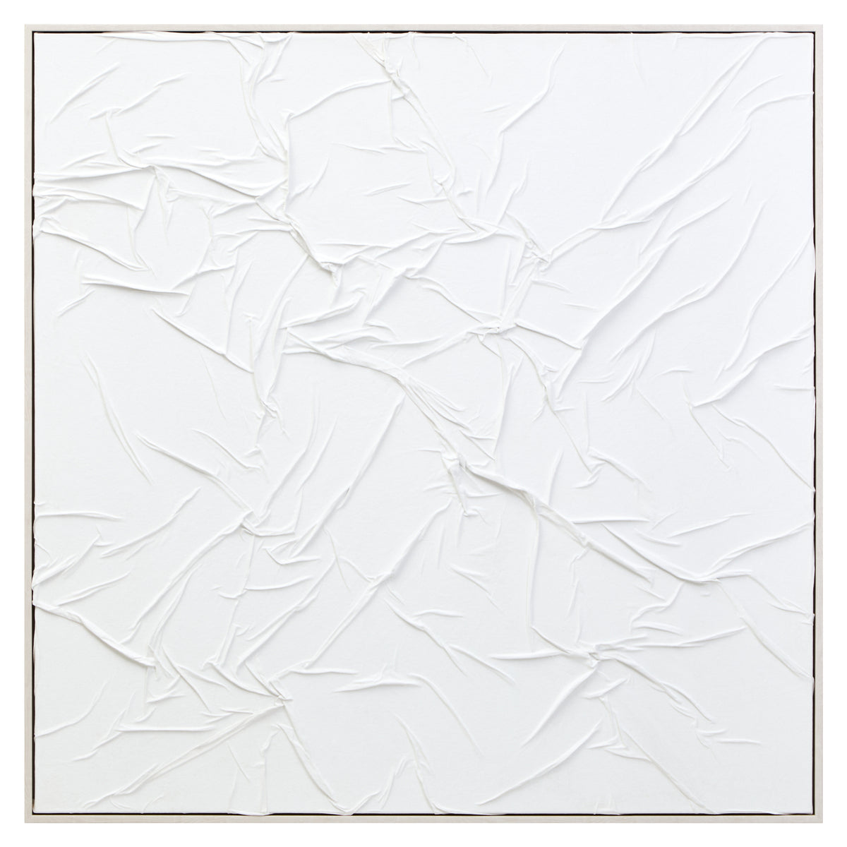 Astratto Canvas White Pleated Fabric Hand Painted Wall Art