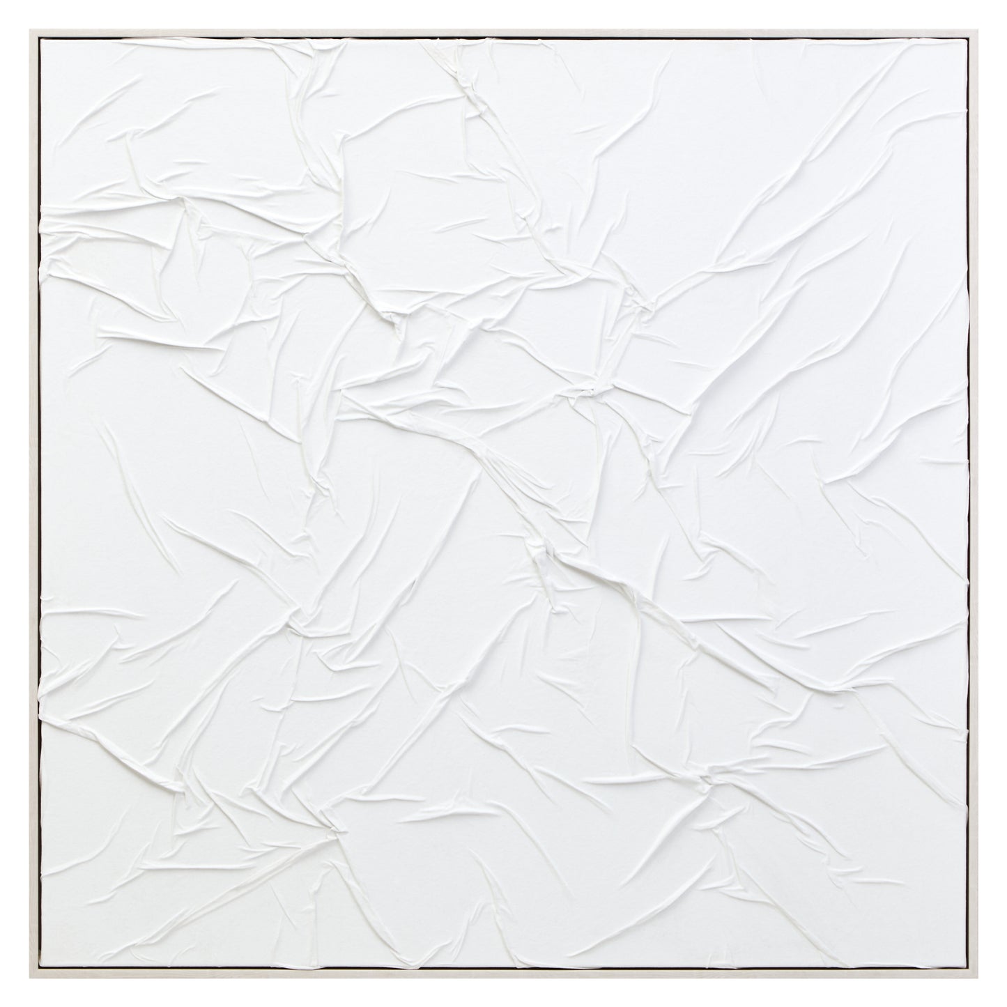 Astratto Canvas White Pleated Fabric Hand Painted Wall Art