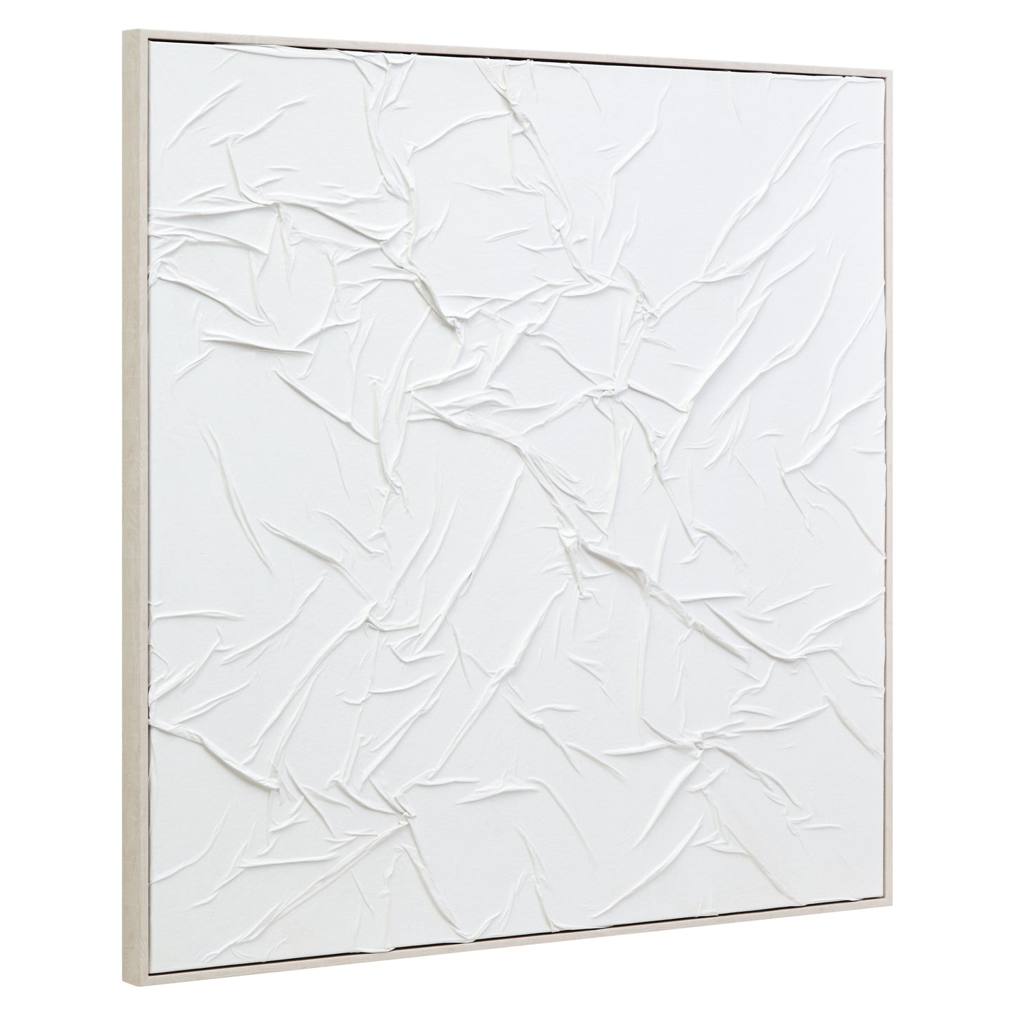 Astratto Canvas White Pleated Fabric Hand Painted Wall Art