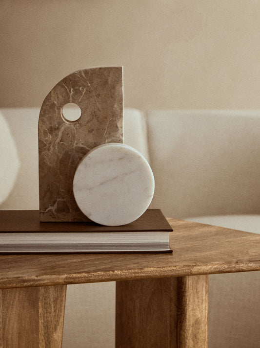 Santino Chocolate And White Marble Sculpture