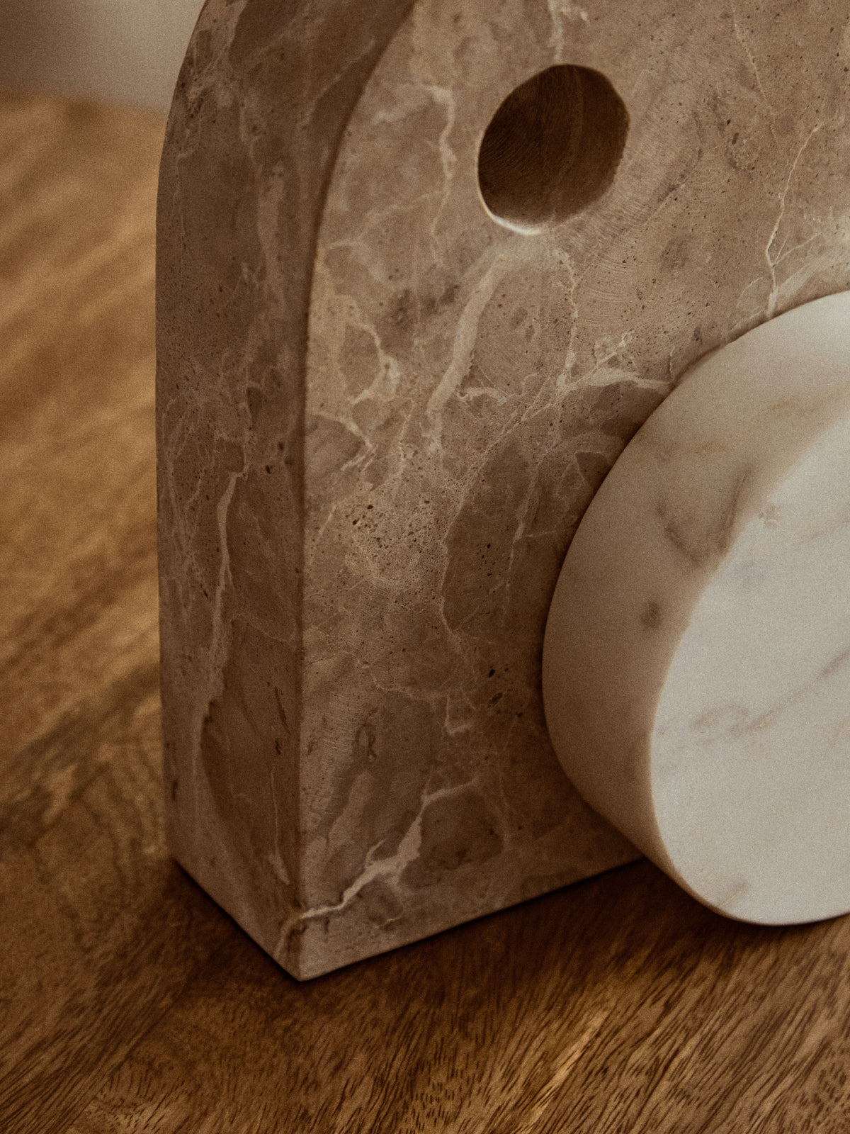 Santino Chocolate And White Marble Sculpture