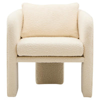 Ozzero Ivory Boucle Curved Armchair