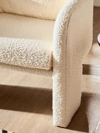 Ozzero Ivory Boucle Curved Armchair