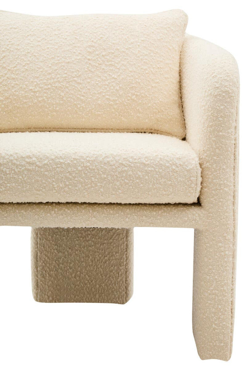 Ozzero Ivory Boucle Curved Armchair