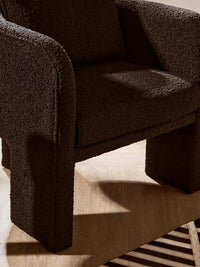 Ozzero Black Boucle Curved Armchair