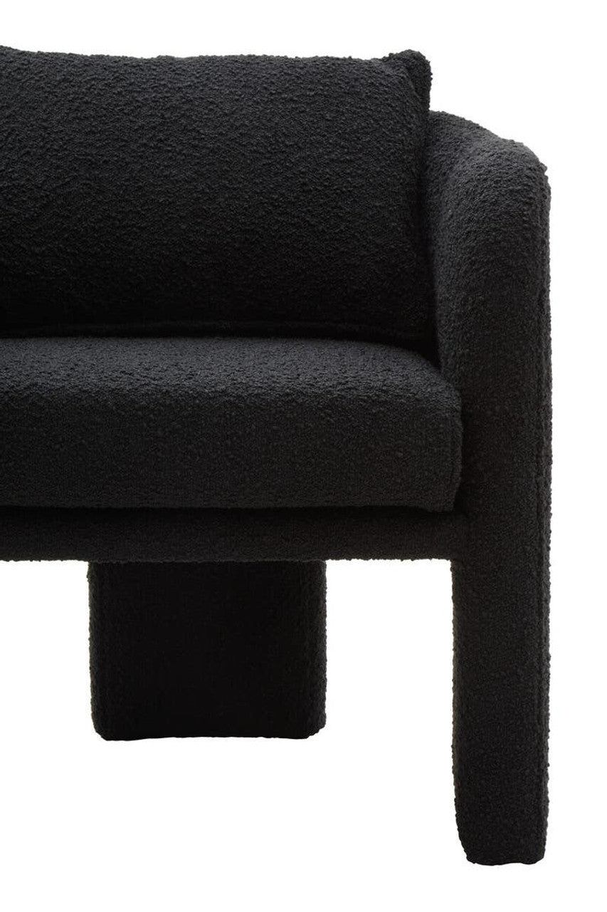 Ozzero Black Boucle Curved Armchair