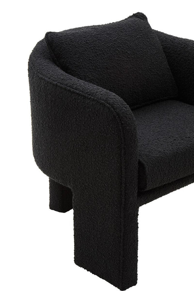 Ozzero Black Boucle Curved Armchair