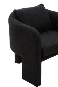 Ozzero Black Boucle Curved Armchair