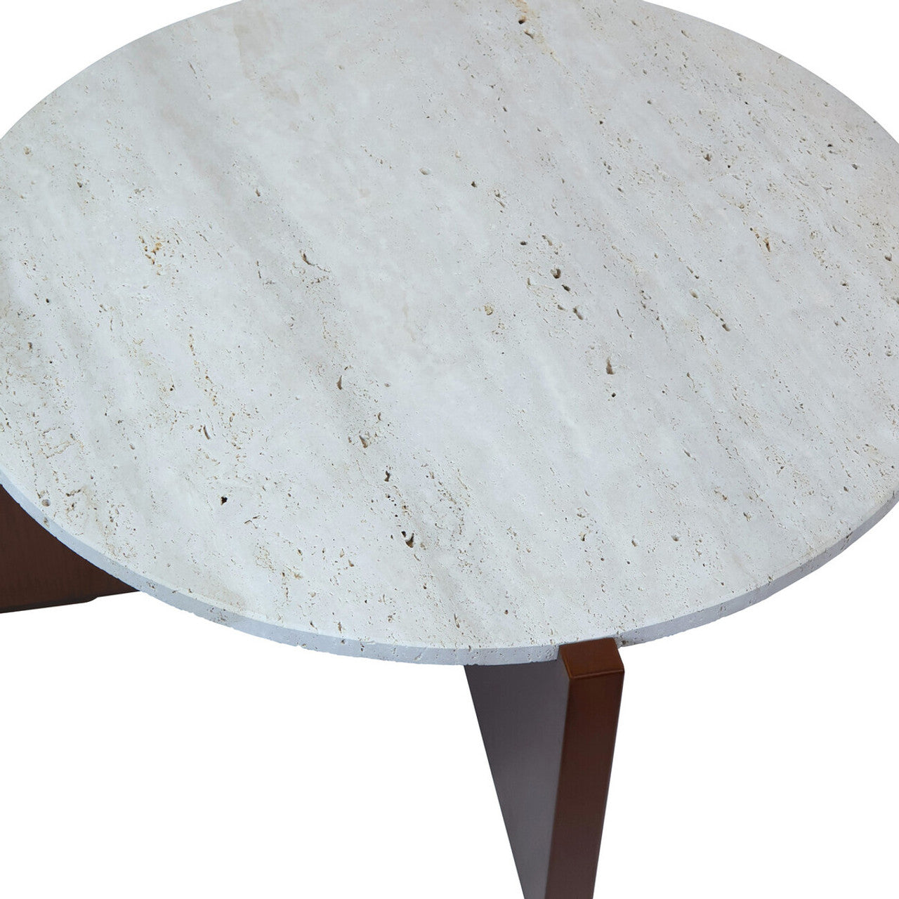 Winton Travertine Top Coffee Table With Acacia Wood Frame