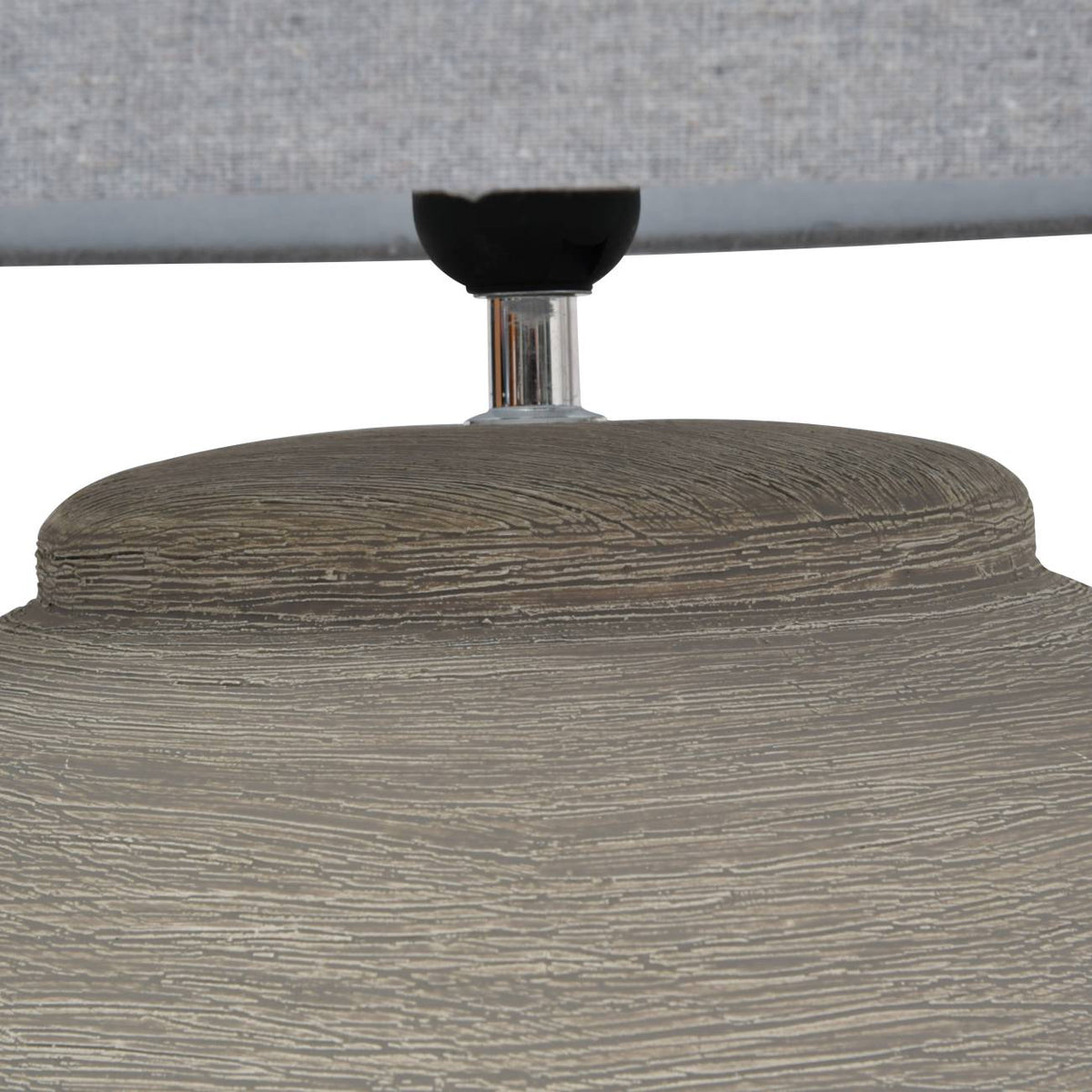 Baslow Etched Grey Small Ceramic Lamp with Shade