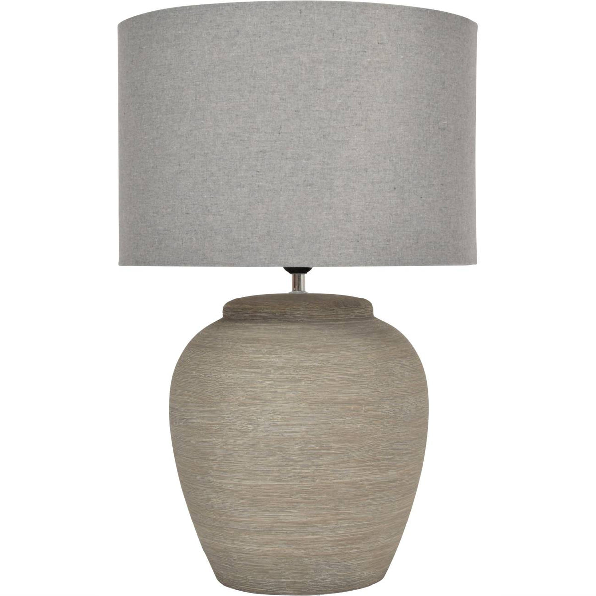 Baslow Etched Grey Small Ceramic Lamp with Shade