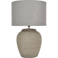 Baslow Etched Grey Small Ceramic Lamp with Shade