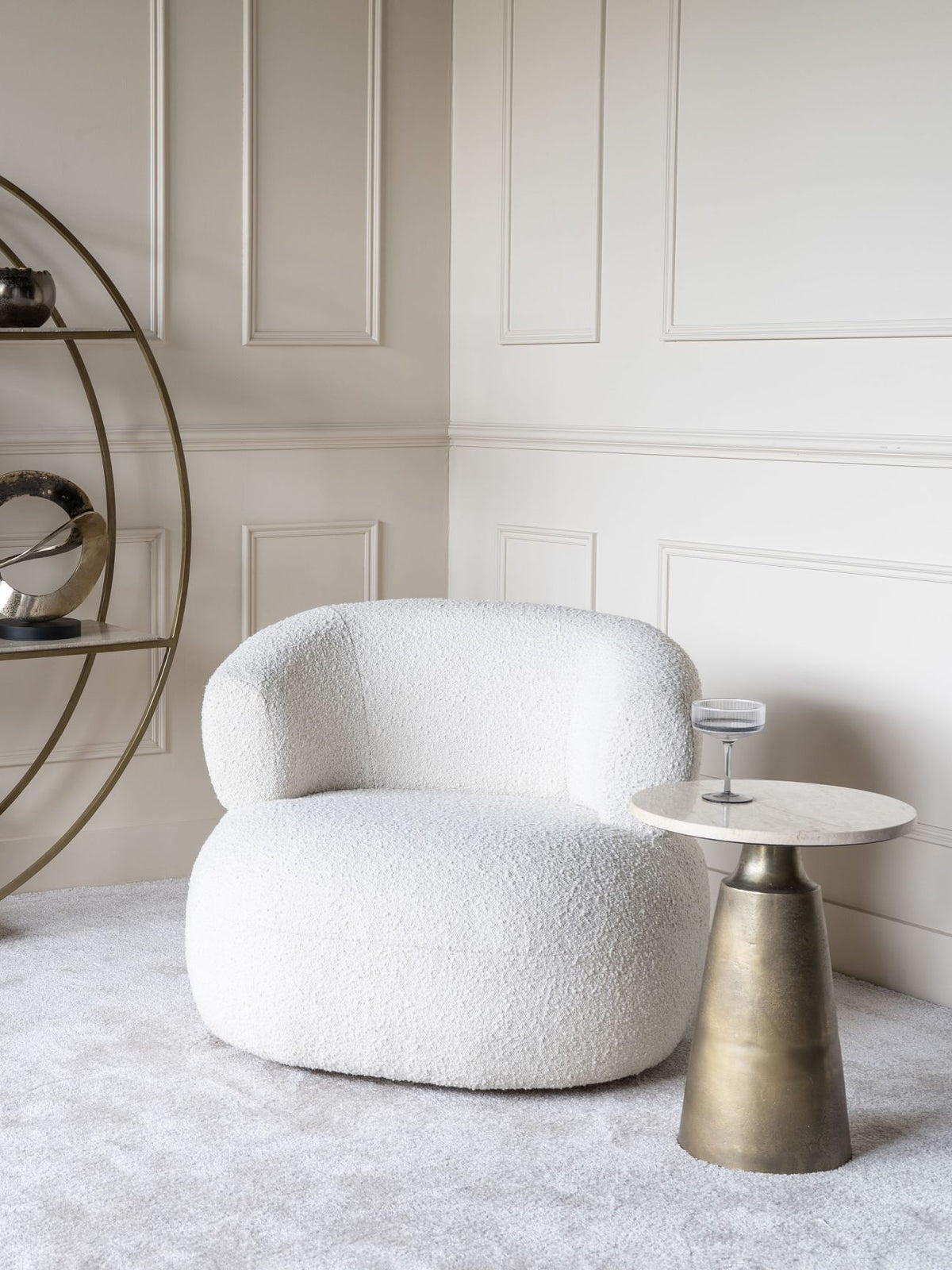 Luna Occasional Chair in Boucle Cream