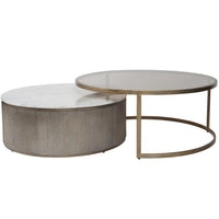 Belvedere Aged Gold Set of 2 Nesting Coffee Tables