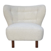 Lewis Wingback Occasional Chair Cream Boucle