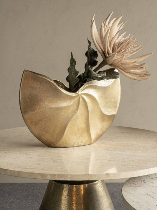 Cast Aluminium Swirl Texture Vase