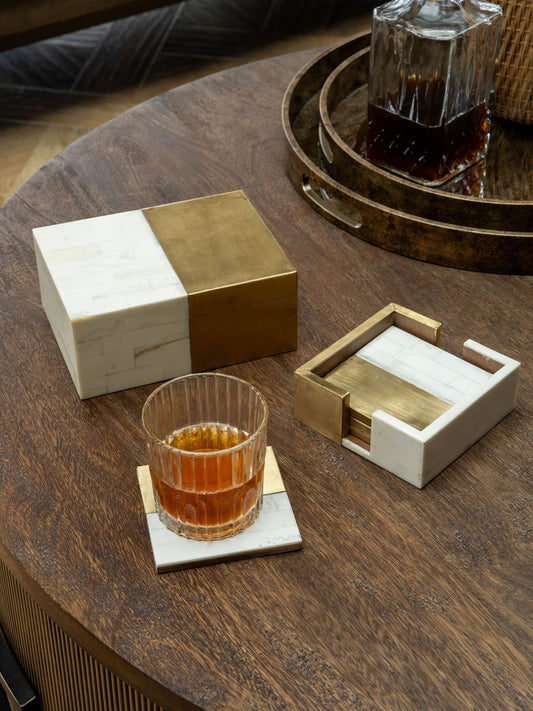 Brass and White Decor Storage Box