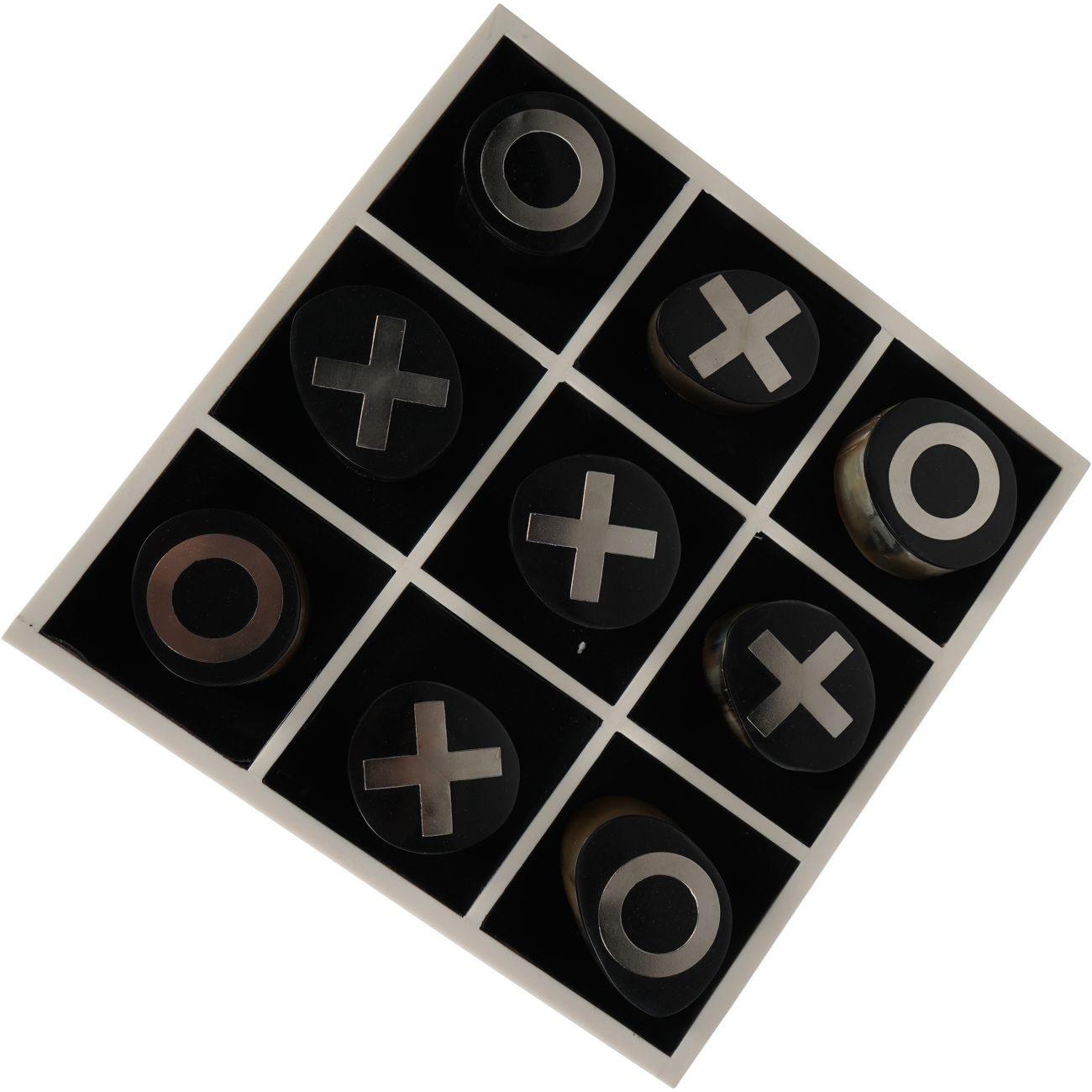 Hanson Horn Inlay Noughts and Crosses Set