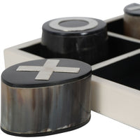 Hanson Horn Inlay Noughts and Crosses Set