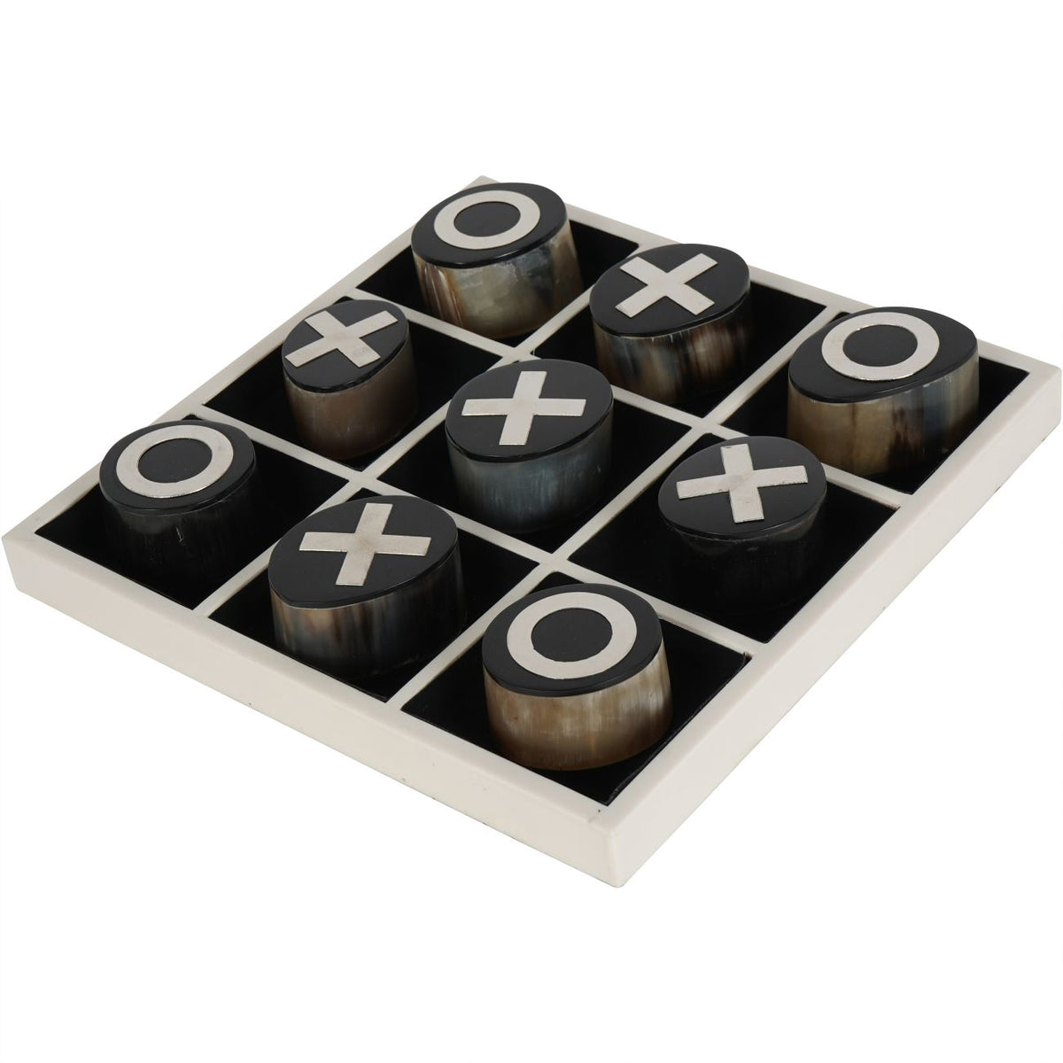 Hanson Horn Inlay Noughts and Crosses Set
