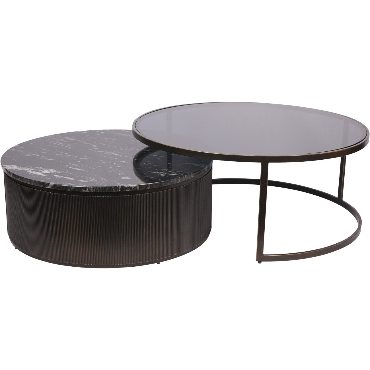 Belvedere Black Set of 2 Nesting Coffee Tables