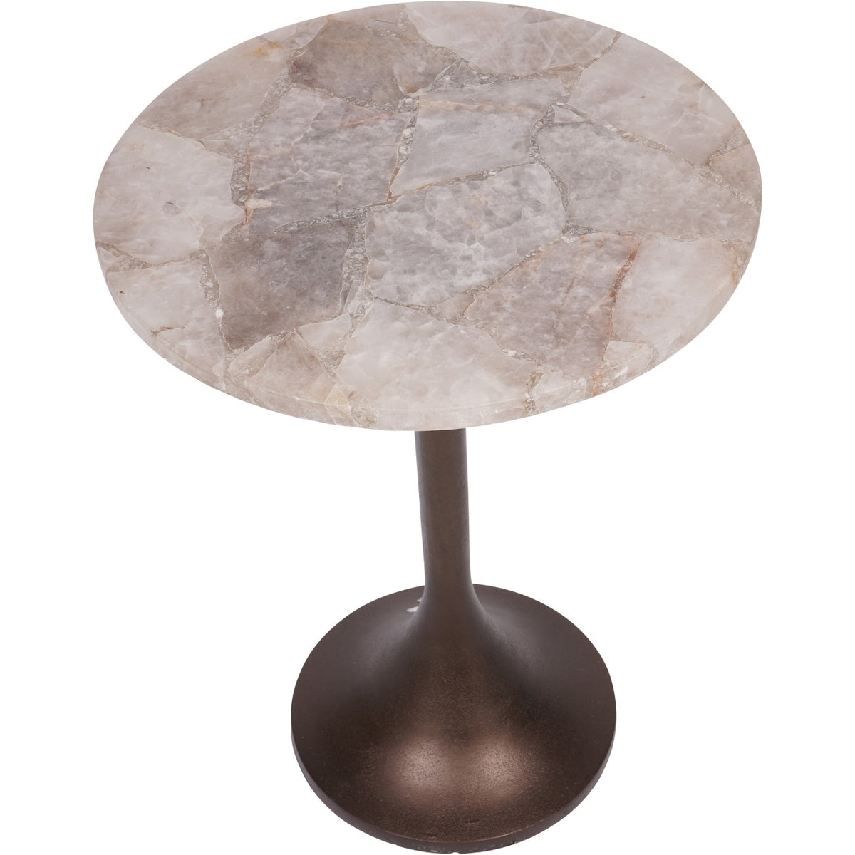 BOSWORTH SMOKEY QUARTZ SIDE TABLE 42CM