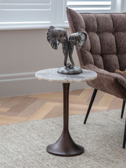 BOSWORTH SMOKEY QUARTZ SIDE TABLE 42CM