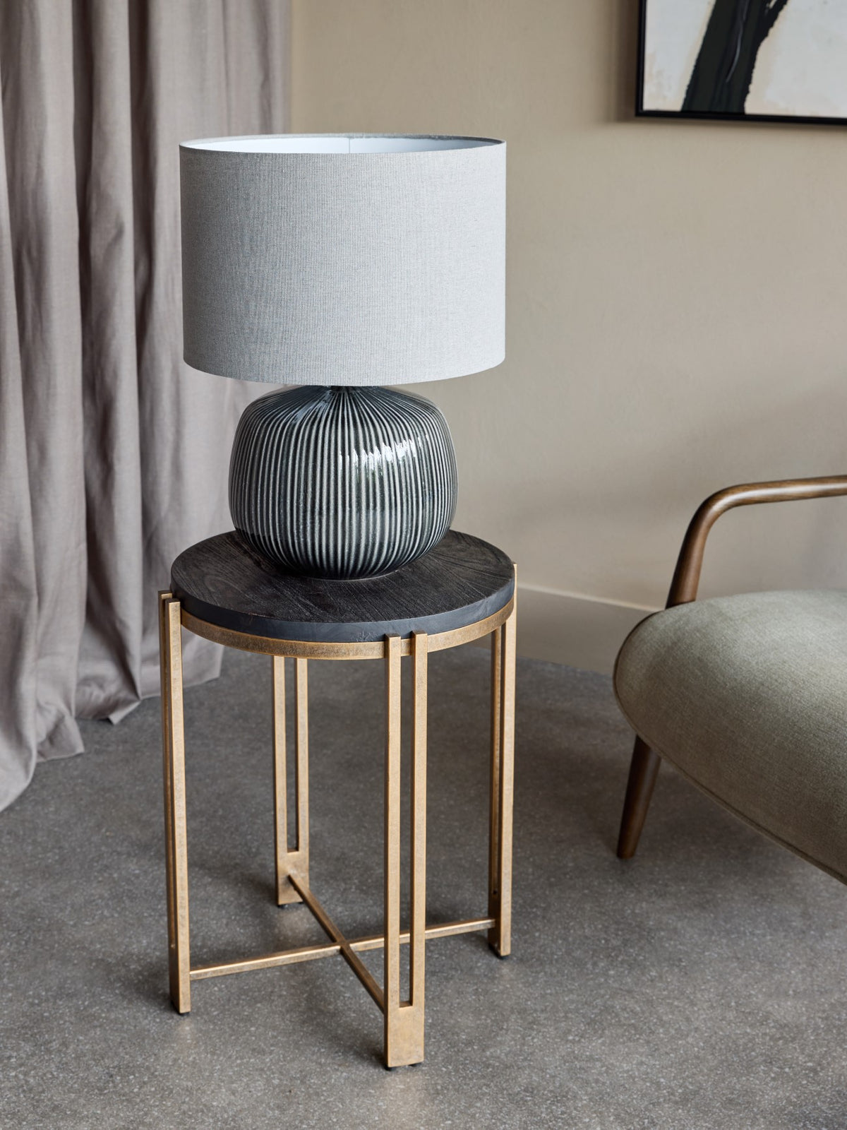 Bruno Ceramic Table Lamp Charcoal