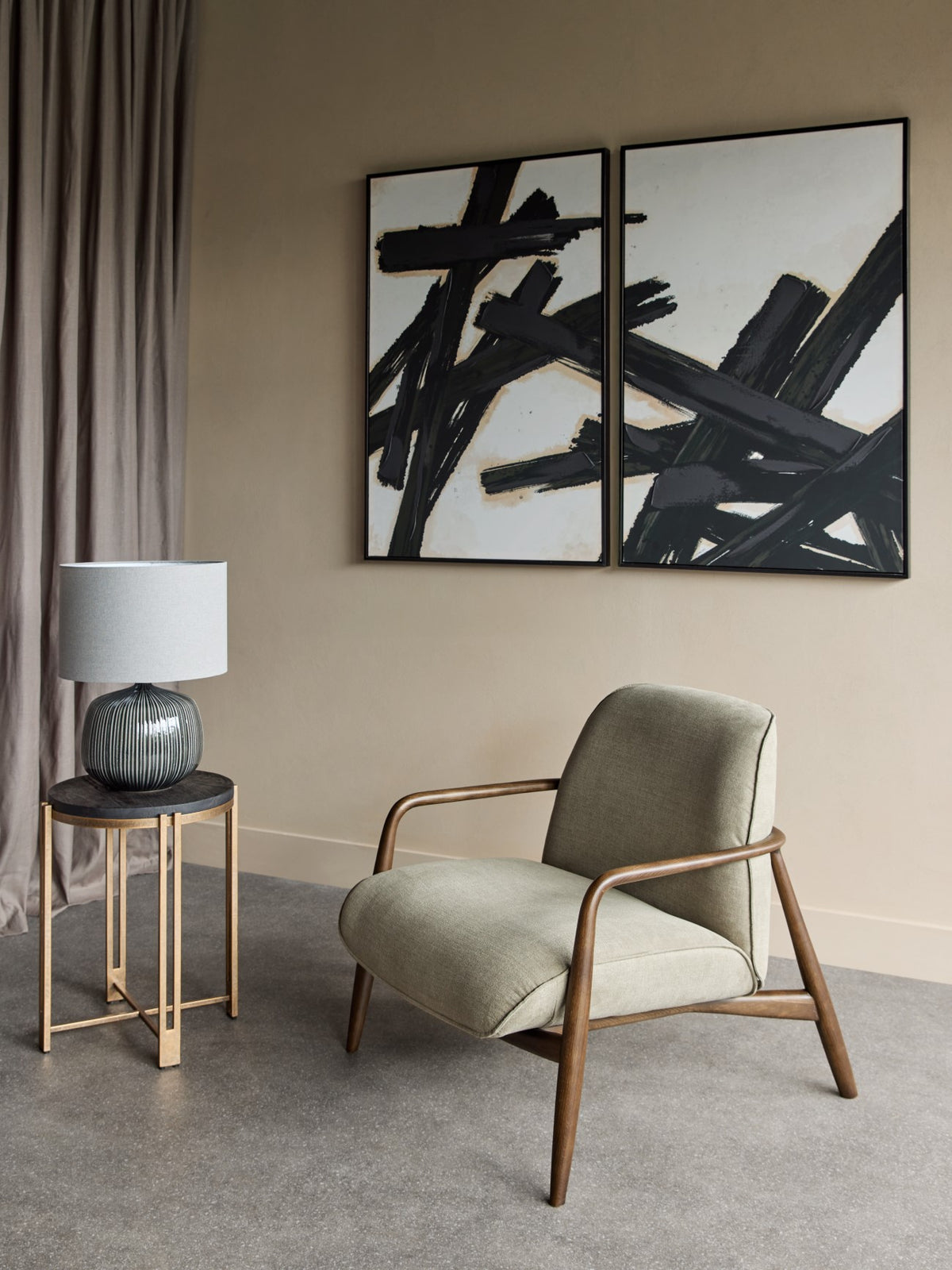 Bruno Ceramic Table Lamp Charcoal