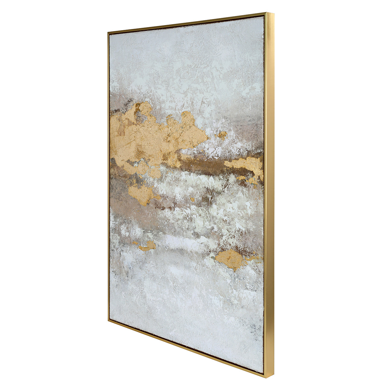 Golden Dusk Heavy Textured Framed Canvas Wall Art 80x120cm