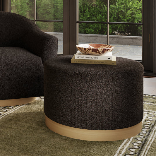 Lara Black Large Pouffe