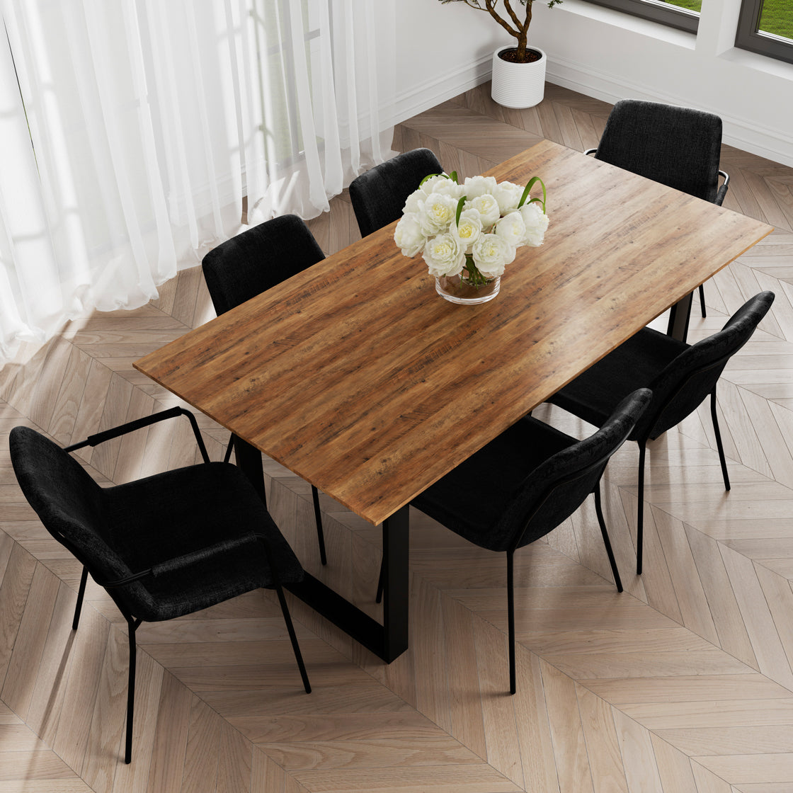 Antibes Russet & Black Dining Table