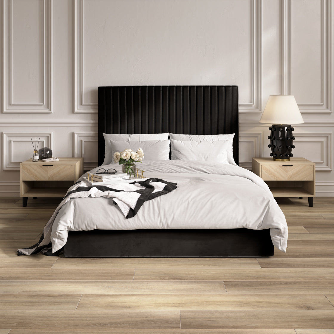 Berlin Black Tall Double Bed (4 sizes)