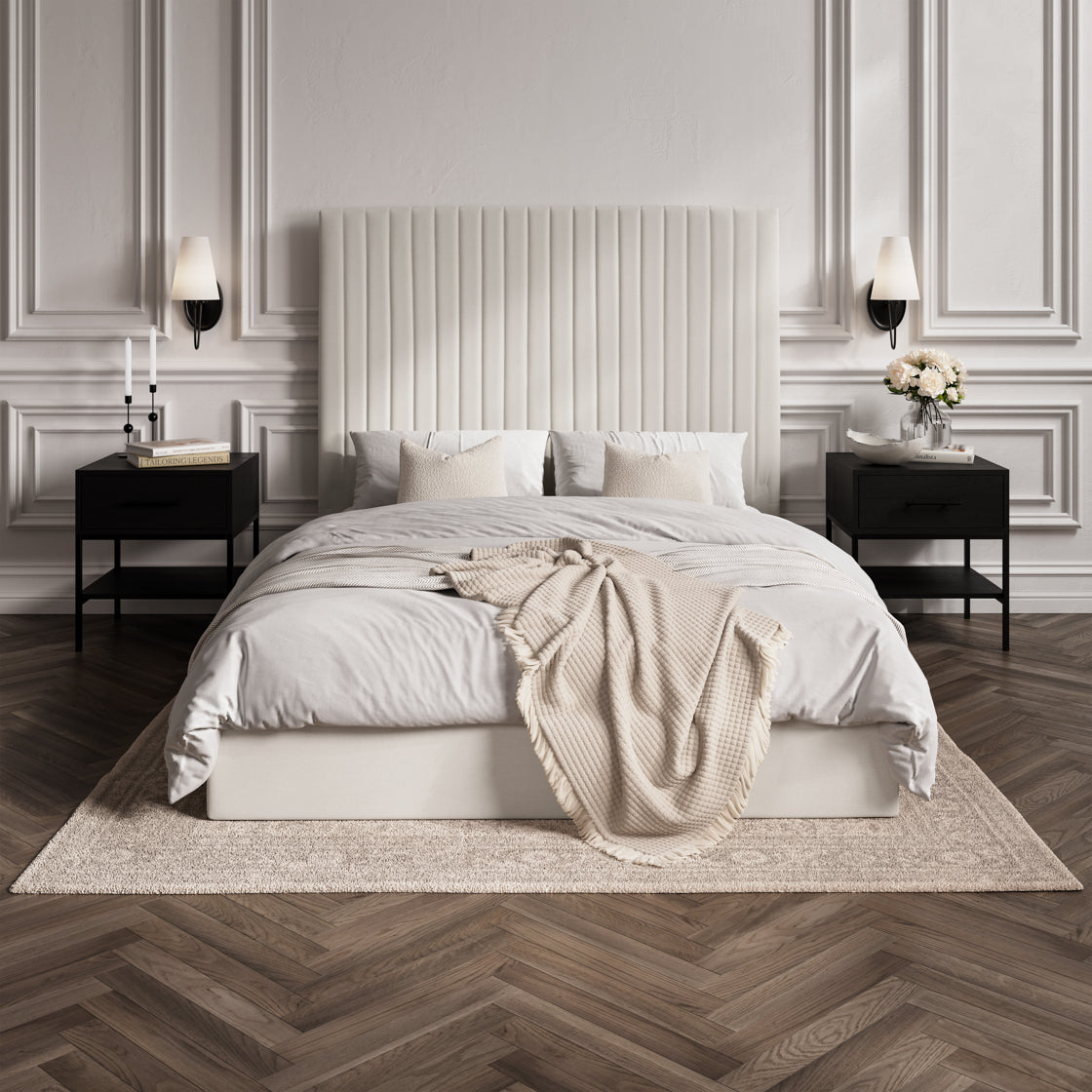 Berlin Milk Tall Double Bed (4 sizes)