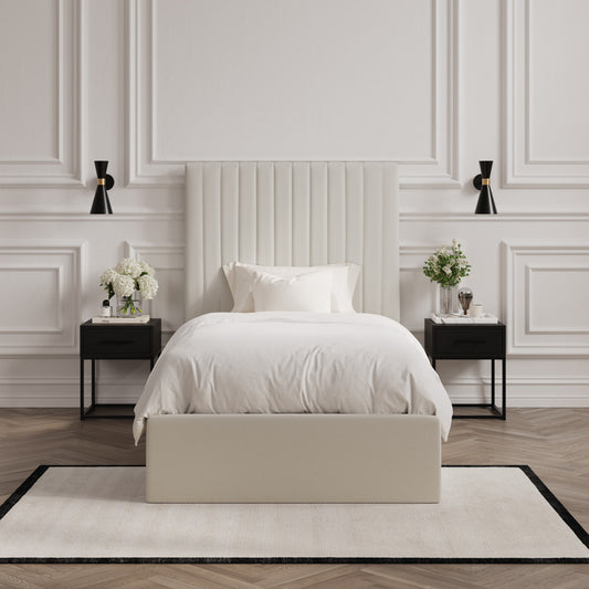 Berlin Milk Tall Single Bed (4 sizes)