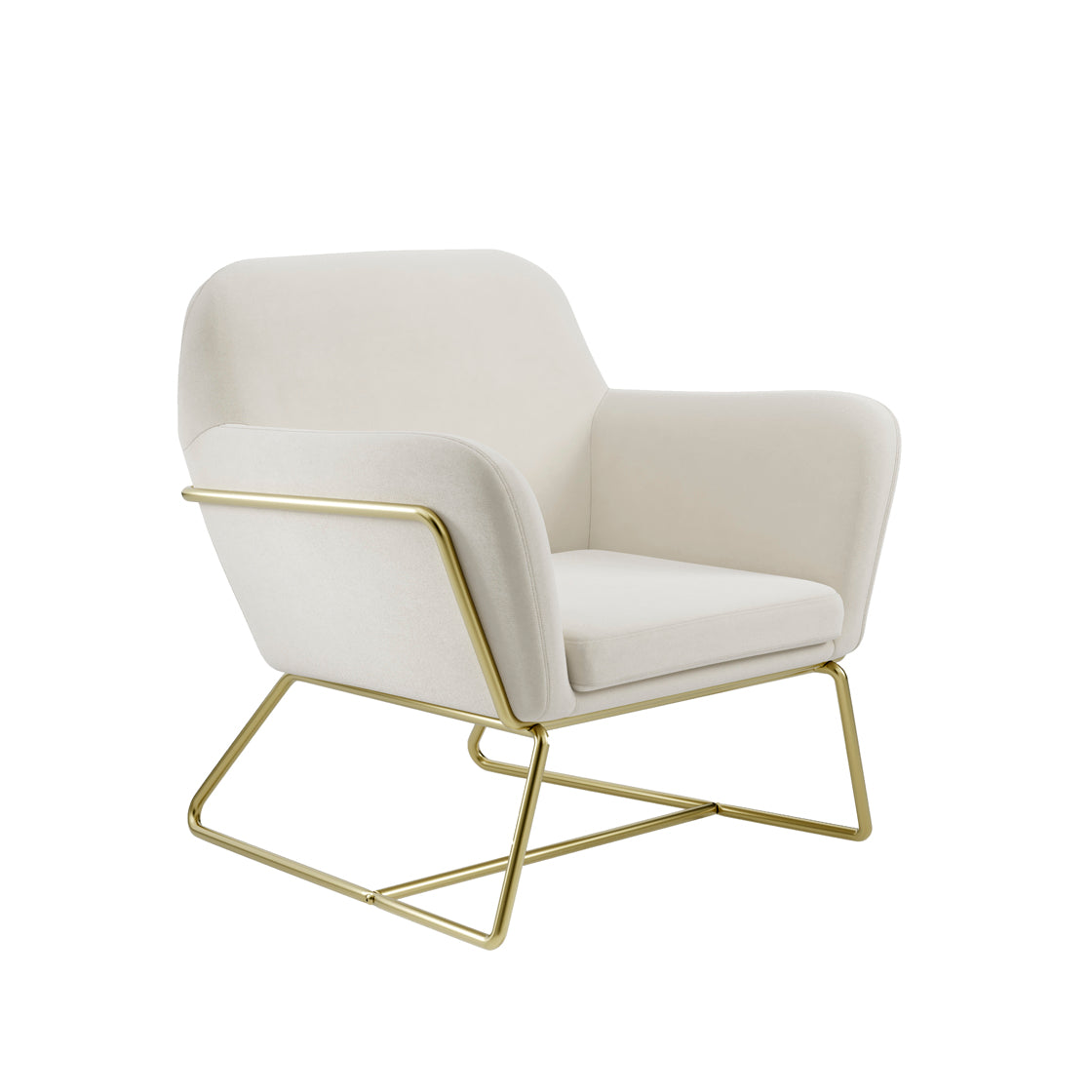 CHARLES ARMCHAIR CREAM VELVET / BRUSHED GOLD