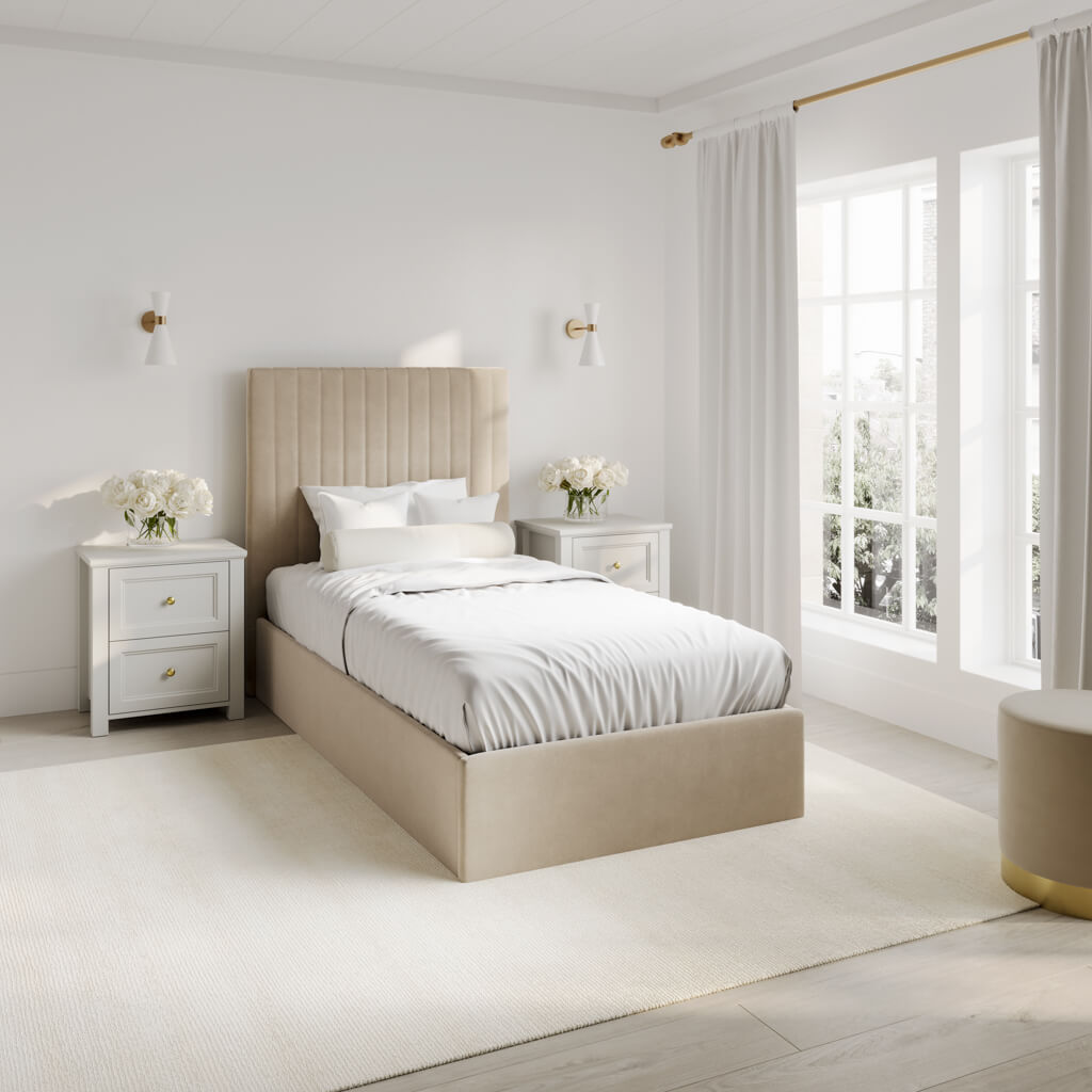Berlin Beige Tall Single Bed (4 sizes)
