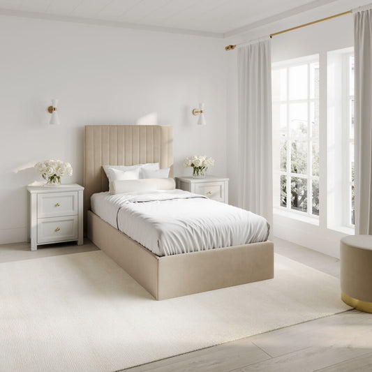 Berlin Beige Tall Single Bed (4 sizes)