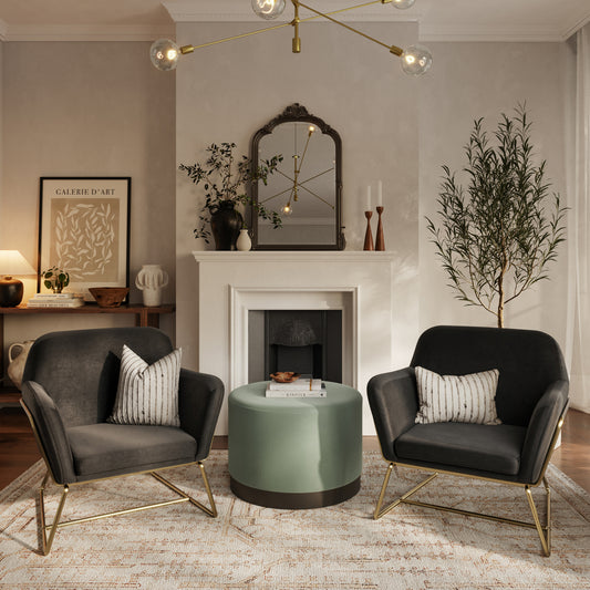 CHARLES ARMCHAIR IVORY BOUCLE / MATTE BLACK