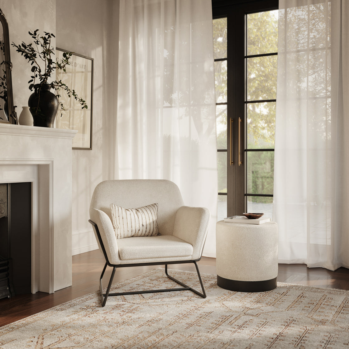 Charles Ivory Boucle Chair