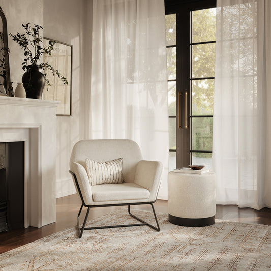 Charles Ivory Boucle Chair